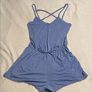 Blue Strappy Romper